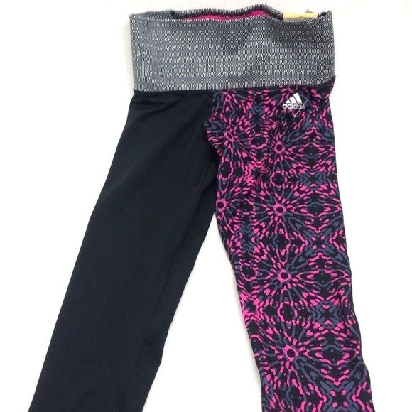 adidas Other - Adidas Girl's Black/Pink Tight Leggings Sz M